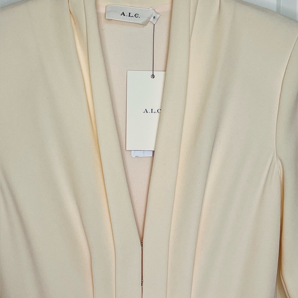 NWT A.L.C. Kiera Belted Long Sleeve Pale Pink Crepe Dress Size 6 - Picture 5 of 9